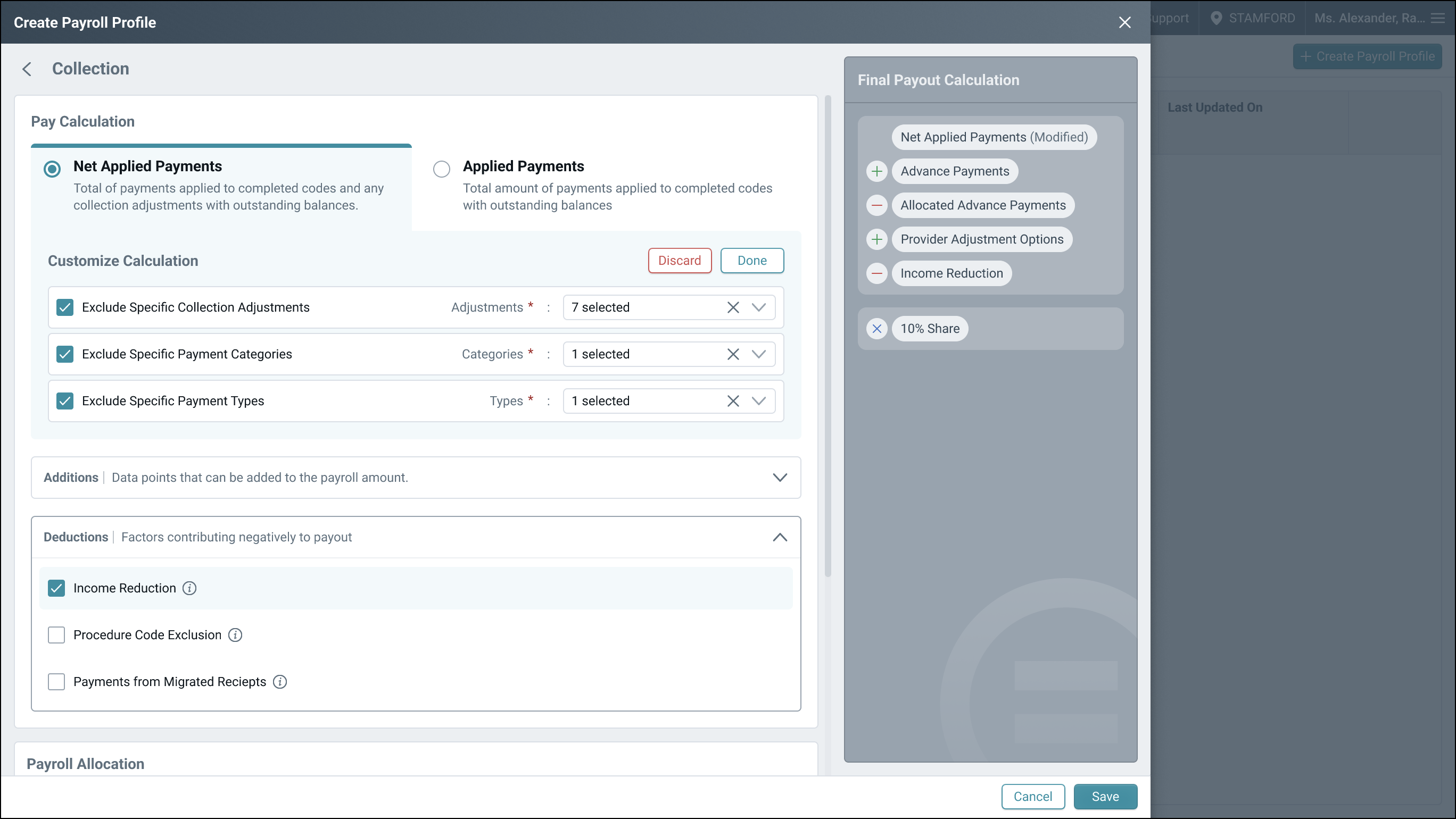 Final payroll UI, screen 3