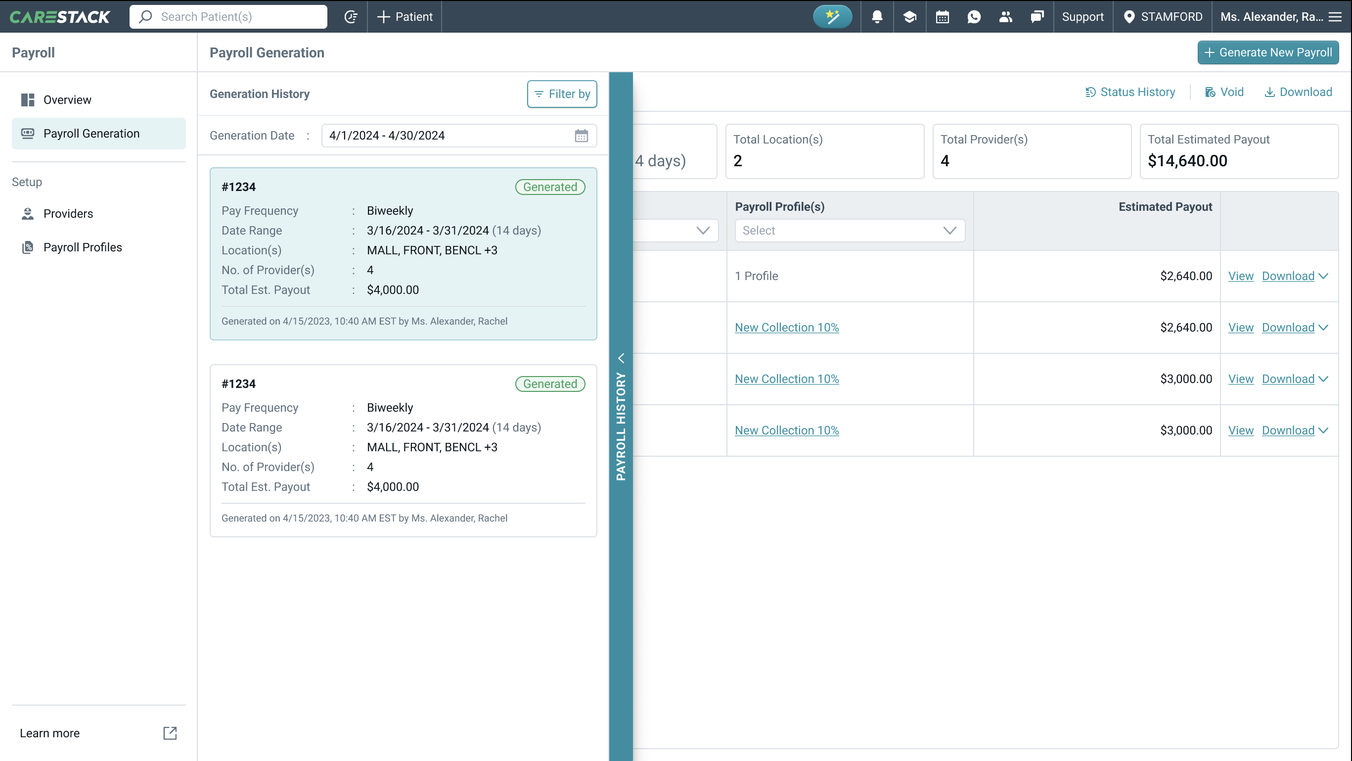 Final payroll UI, screen 6