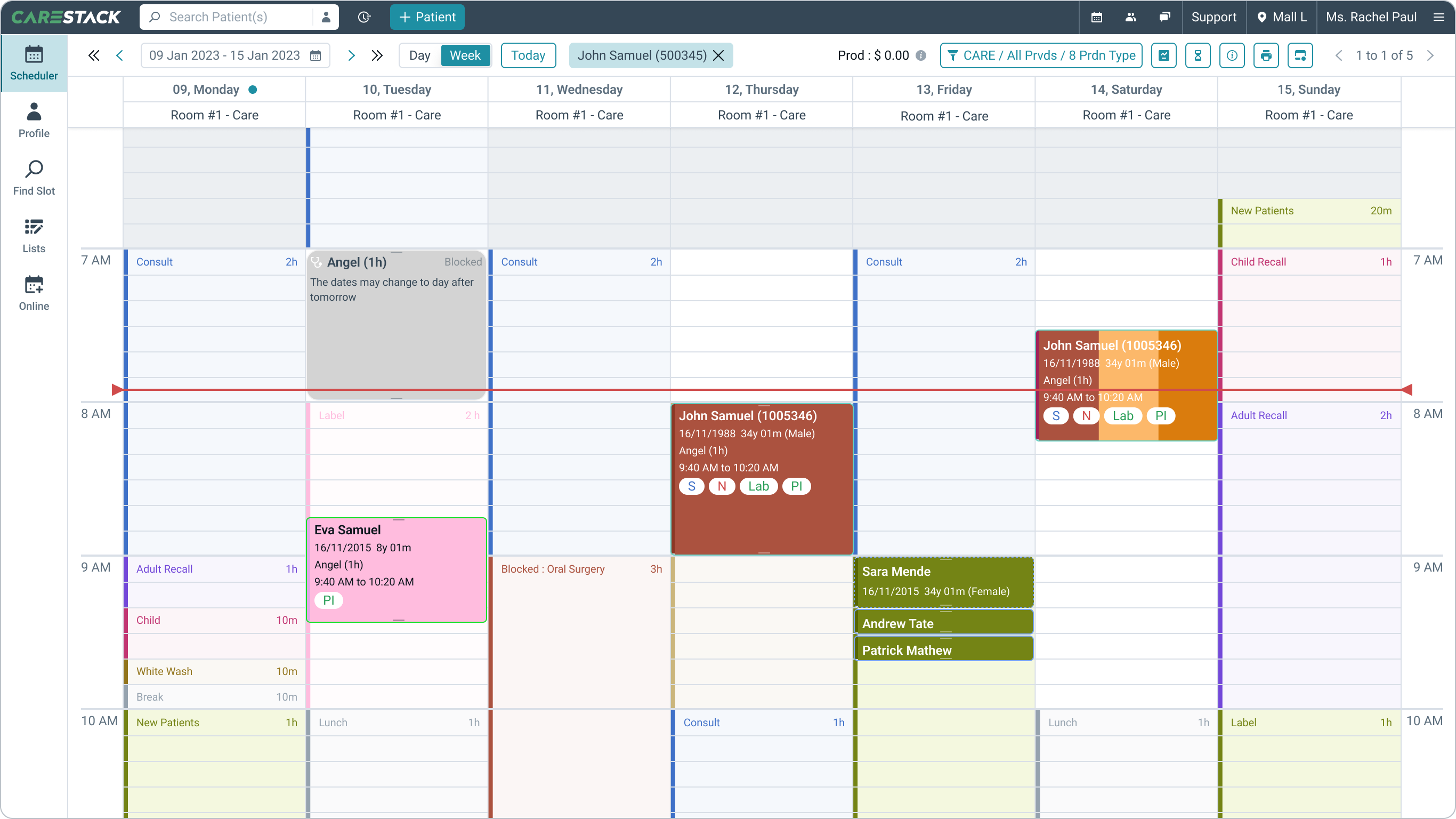 Modernised CareStack PMS dashboard, screen 3
